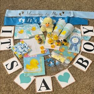 Boy Baby Shower Rubber Ducky Decoration Bundle